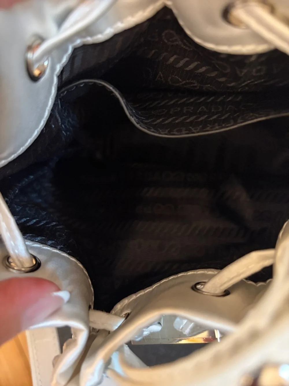 Beautiful rhinestones white bag